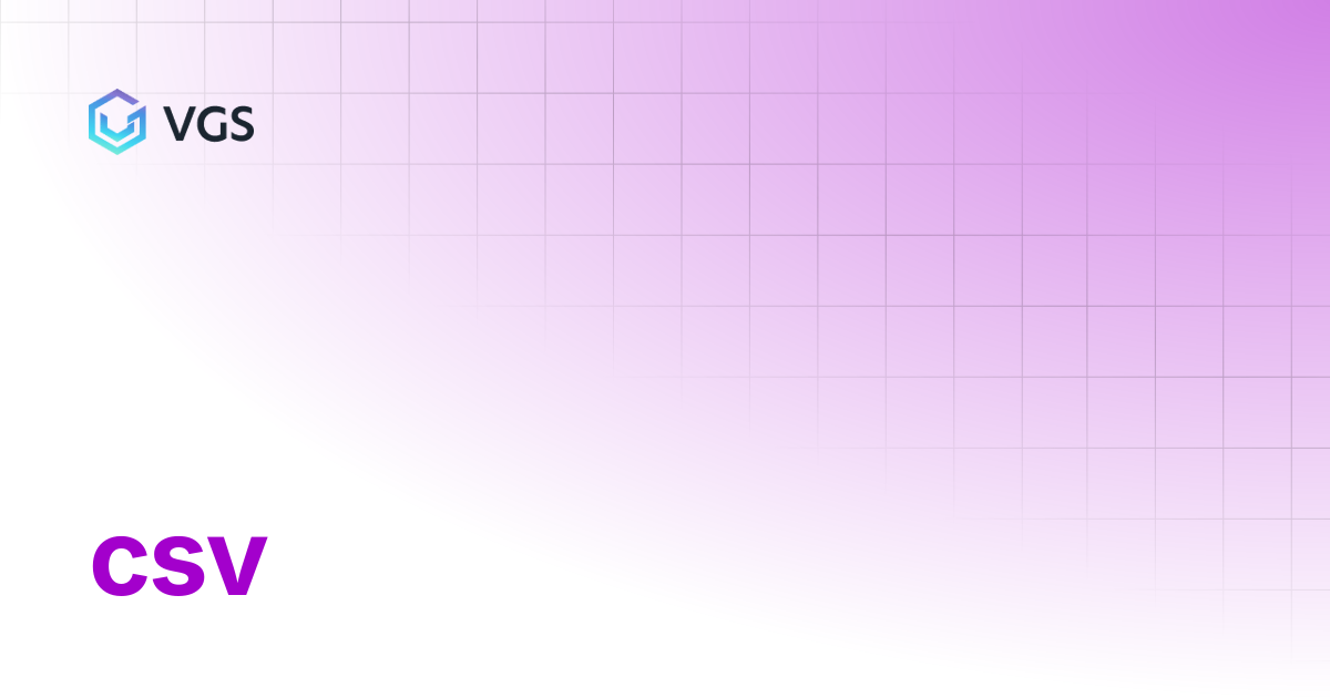 csv | Secure Data Vault | VGS Docs